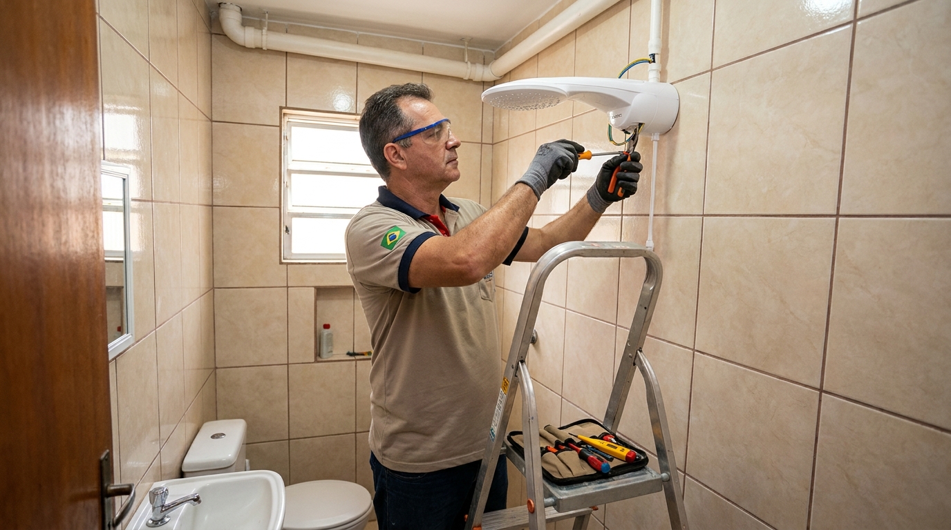Substituição de Chuveiro Antigo em Recife‑PE